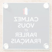 落ち着いてフランス語を話して ガラスコースター (裏面)