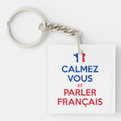 落ち着いてフランス語を話して キーホルダー (正面)