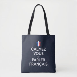 落ち着いてフランス語を話して トートバッグ