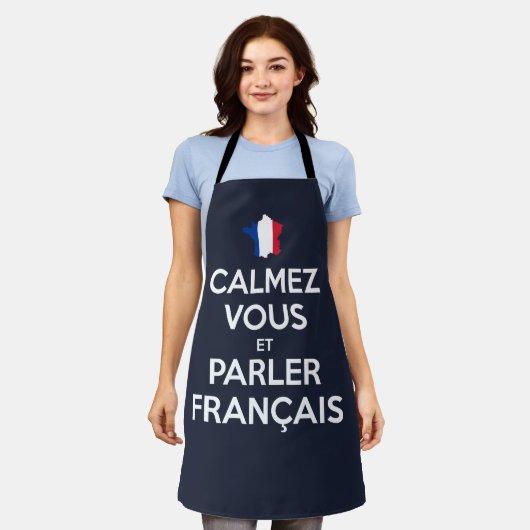 落ち着いてフランス語を話そう エプロン (着用した状態)
