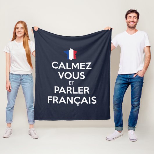 落ち着いてフランス語を話そう フリースブランケット (インサイチュ)