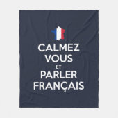落ち着いてフランス語を話そう フリースブランケット (正面)