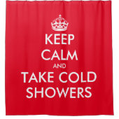 落ち着いて冷たいシャワーを浴びる風変わりなカスタムレッド シャワーカーテン (正面)