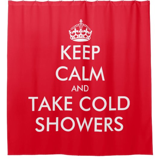 落ち着いて冷たいシャワーを浴びる風変わりなカスタムレッド シャワーカーテン (正面)