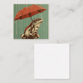 落ち着いて構成:ミニマリストの雨滴カエル ノートカード (正面/裏面)