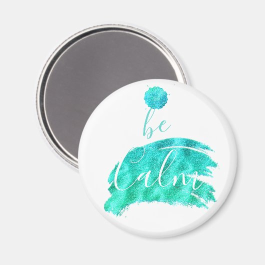 落ち着いて気持ちを落ち着かせる肯定タイポグラフィアート マグネット (正面/裏面)