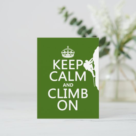落ち着いて登り続けろ (カスタマイズ可能な色) ポストカード (スタンド正面)