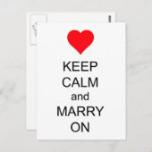 落ち着いて結婚しよう 赤いハート ポストカード (正面/裏面)