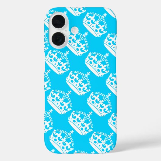 落ち着いて行動しよう 王冠 白 青 Case-Mate iPhoneケース (裏面)