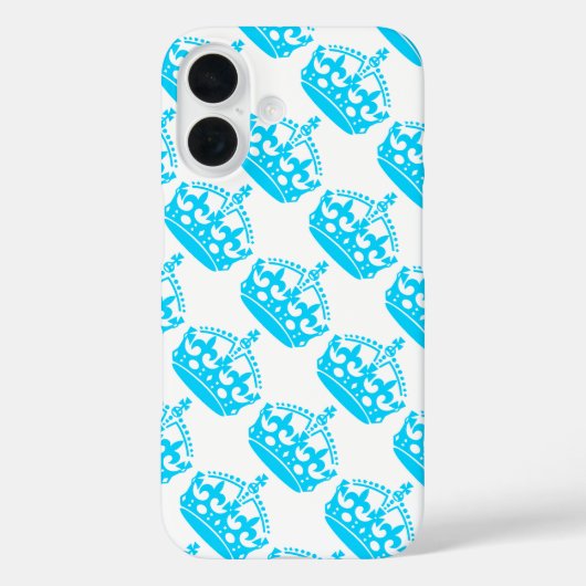 落ち着いて行動しよう 青い王冠 白背景 Case-Mate iPhoneケース (裏面)