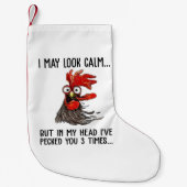 落ち着いて見えるかもしれないが、頭の中で君をつついたのは3Tだ。 スモールクリスマスストッキング (正面)