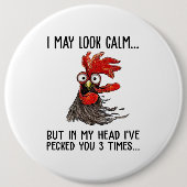 落ち着いて見えるかもしれないが、頭の中で君を3T選んだ。 缶バッジ (正面)