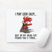 落ち着いて見えるかもしれないが、頭を3回つついた マウスパッド (マウス)