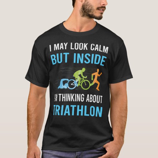 落ち着いて見えるトライアスロン選手 Tシャツ (正面)