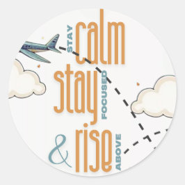 落ち着いて集中し、テーマを超えて上昇 ラウンドシール