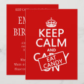 落ち着いて、お菓子を食べよう（カラーをカスタマイズ） 招待状 (正面/裏面)