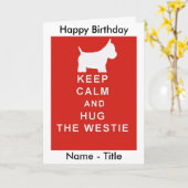 落ち着いて！ウェスティーの誕生日カード　夫婦向け カード (黄色い花)