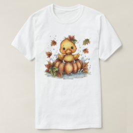 落ち着いて、カボチャで遊ぶ秋のアヒル Tシャツ