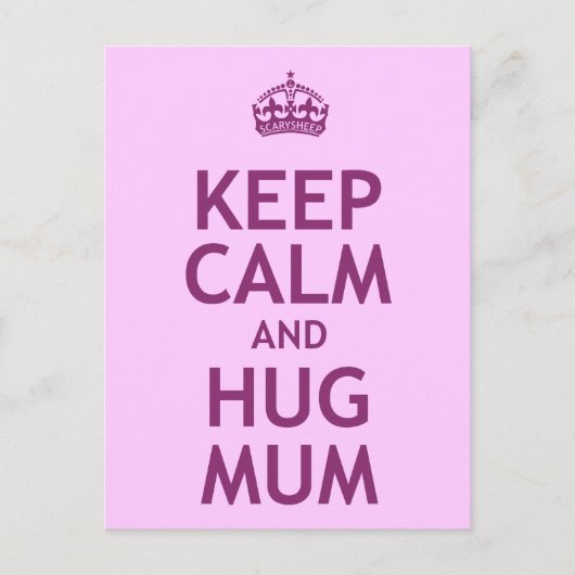 落ち着いて、ママにハグ ポストカード (正面)