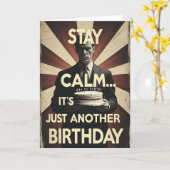 落ち着いて…別の誕生日だ カード (黄色い花)