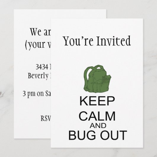 落ち着いて 招待状 (正面/裏面)