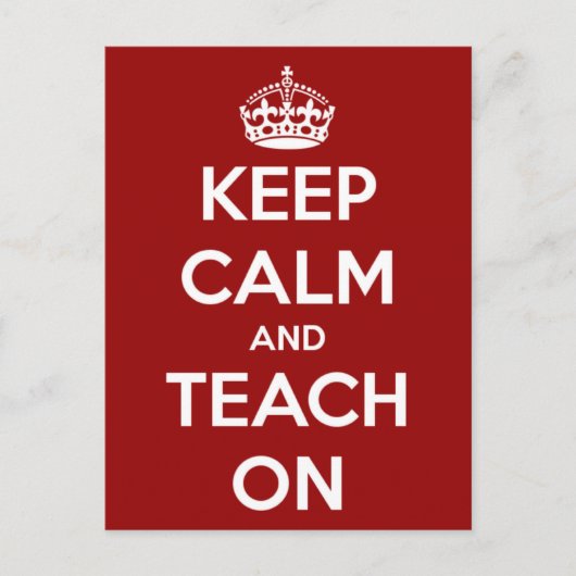 落ち着いて、教え続けよう 赤 ポストカード (正面)