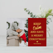 落ち着いて、楽しいクリスマスを 箔シーズンカード (立ち正面)