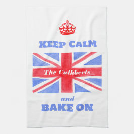 落ち着いて、焼こう ユニオンジャック イギリス国旗 キッチンタオル