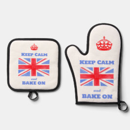 落ち着いて、焼こう ユニオンジャック イギリス国旗 鍋つかみ&鍋敷きセット