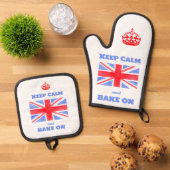落ち着いて、焼こう ユニオンジャック イギリス国旗 鍋つかみ&鍋敷きセット (トップダウン)