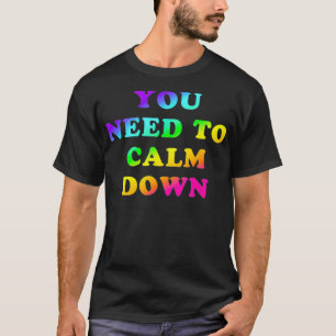 落ち着いて LGBTQ ゲイ にじいろ虹色の明るさを Tシャツ