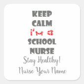 落ち着い保た学校のナースのステッカー。年鑑の署名者 スクエアシール (正面)