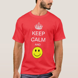 落ち着い保てスマイルの黄シャツ Tシャツ