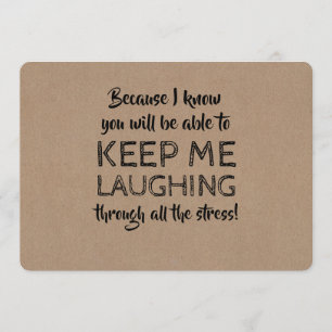 落ち着おもしろいいた花嫁介添人の提案 招待状