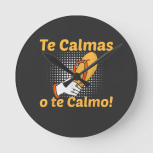 落ち着かせるのはあなた?それとも私?スペイン語の母親 メキシコ おもしろ ラウンド壁時計
