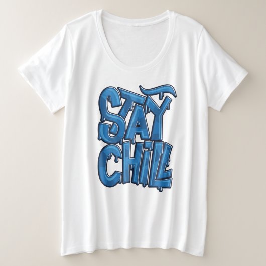 落ち着かない プラスサイズTシャツ (デザイン正面)