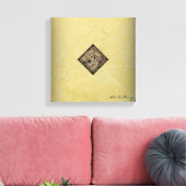 落ち着きクリームとブラックポーロックスタイルアーモダント キャンバスプリント (インサイチュ (リビング))