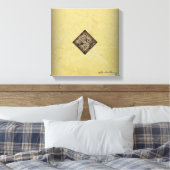 落ち着きクリームとブラックポーロックスタイルアーモダント キャンバスプリント (インサイチュ (寝室))