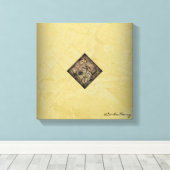 落ち着きクリームとブラックポーロックスタイルアーモダント キャンバスプリント (インサイチュ (ウッドフロア))