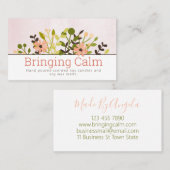 落ち着くピンクの香りのするロウソクと大豆のろう液 名刺 (正面/裏面)