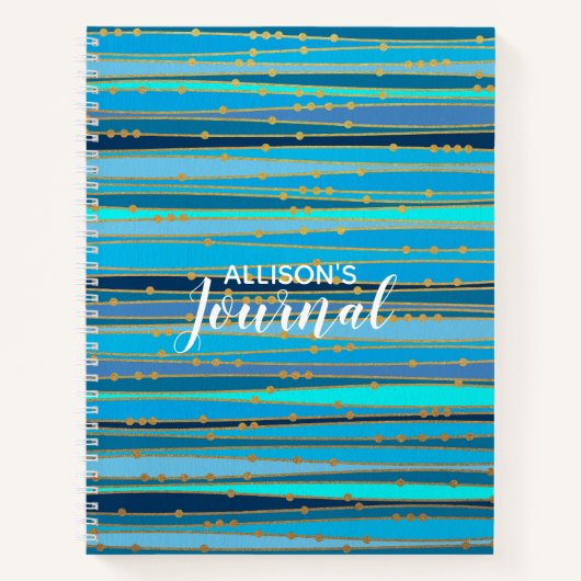 落ち着くブルーゼン |スパイラルパーソナライズされた ノートブック (正面)