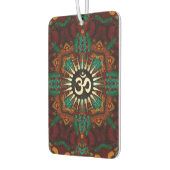 落ち着く地球ろうけつ染め金ゴールドオムメディテーション記号 カーエアーフレッシュナー (左)