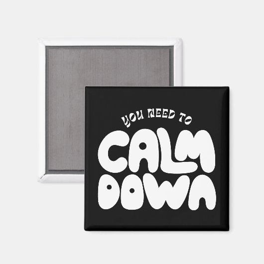 落ち着く必要があるタイポグラフィおもしろいことわざ マグネット (正面/裏面)