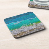 落ち着く青い海波ビーチアート コースター (左側)