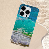 落ち着く青い海波ビーチアート iPhoneケース