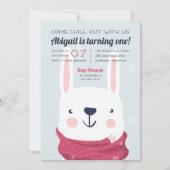 落ち着く |冬うさぎの誕生日パーティー 招待状 (正面)