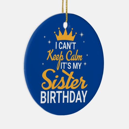 落ち着け保ない妹の誕生日ハッピー セラミックオーナメント (右)