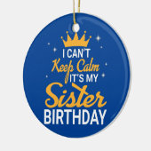 落ち着け保ない妹の誕生日ハッピー セラミックオーナメント (左)