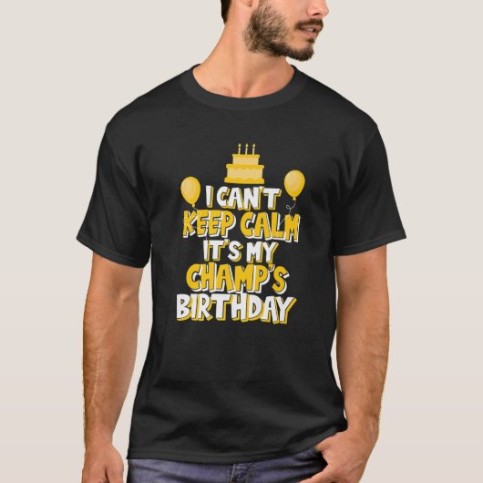 落ち着け保ない自分の誕生日パーティー Tシャツ (正面)