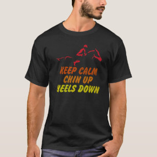 落ち着け あごを上げて かかとを落とせ おもしろ 馬 コスチューム D Tシャツ